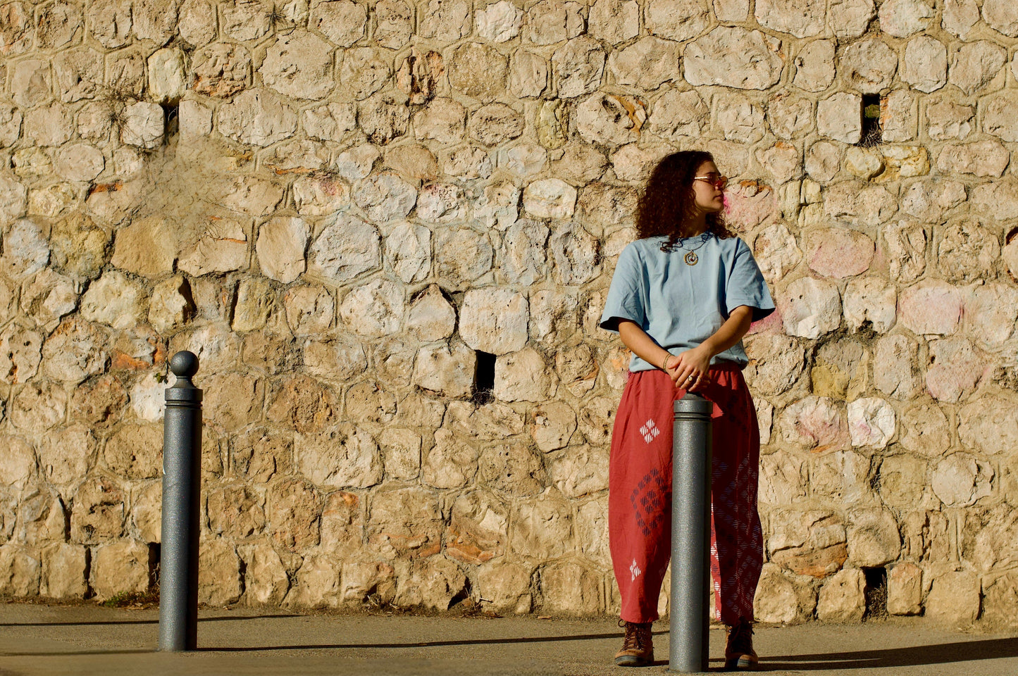 the terracotta blockprint balloon pant