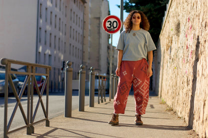 the terracotta blockprint balloon pant