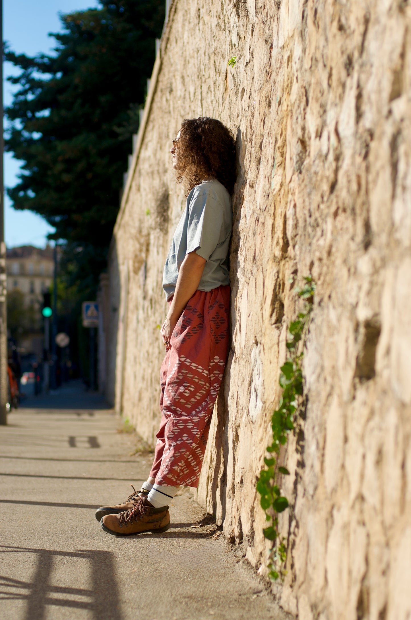 the terracotta blockprint balloon pant