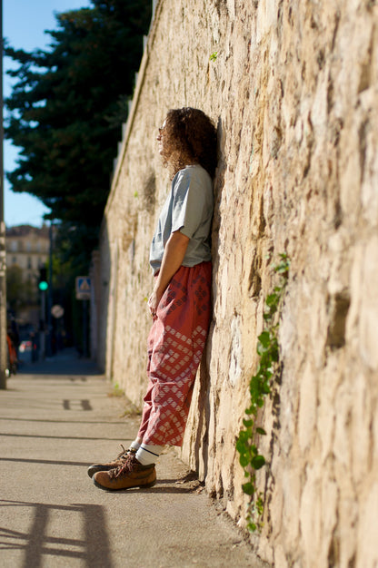 the terracotta blockprint balloon pant