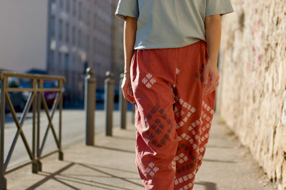 the terracotta blockprint balloon pant